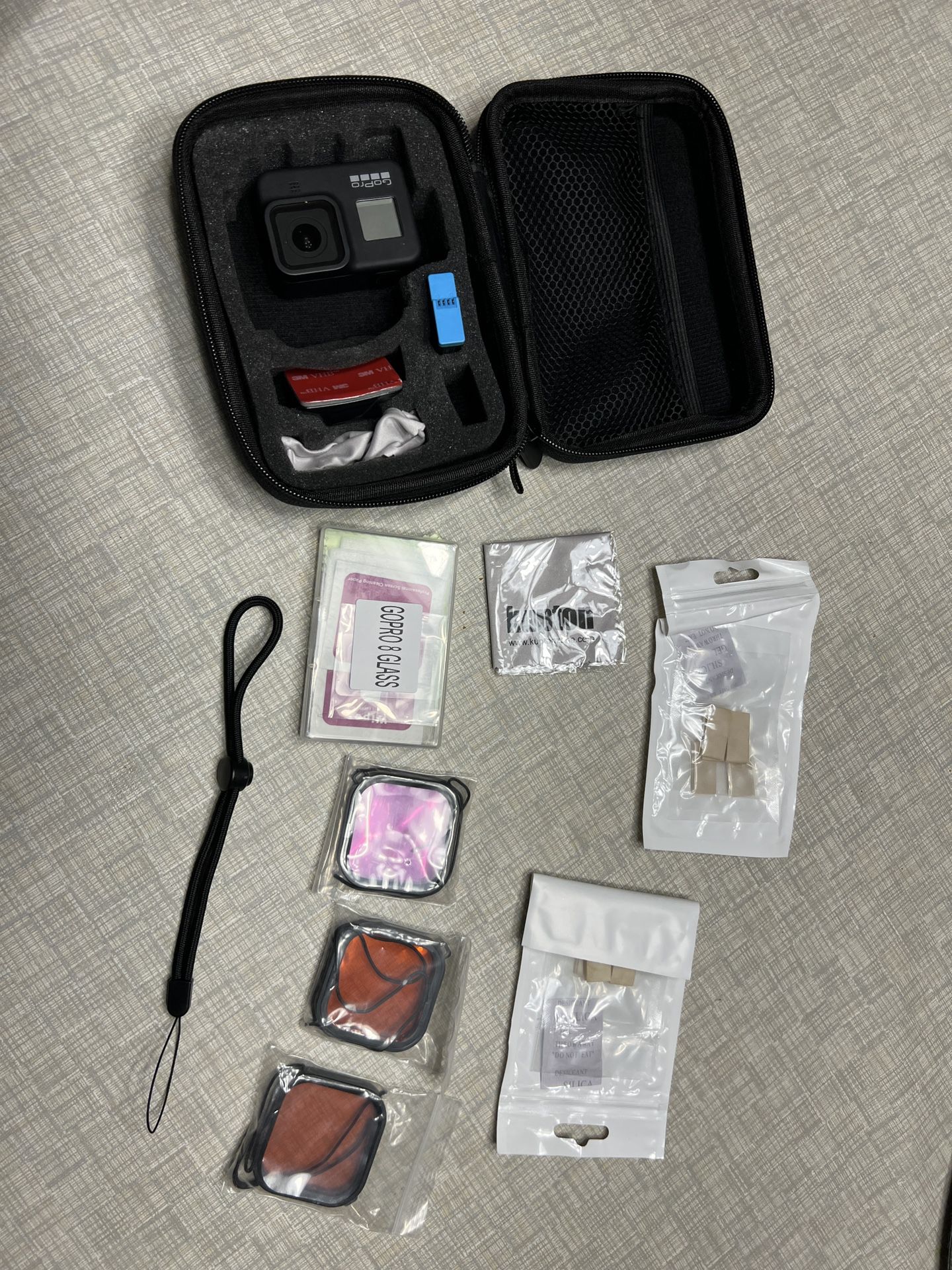 GoPro Hero  8, Extra Battery, Lens Kit, Case