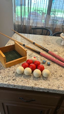 Bumper Pool Balls and Cues