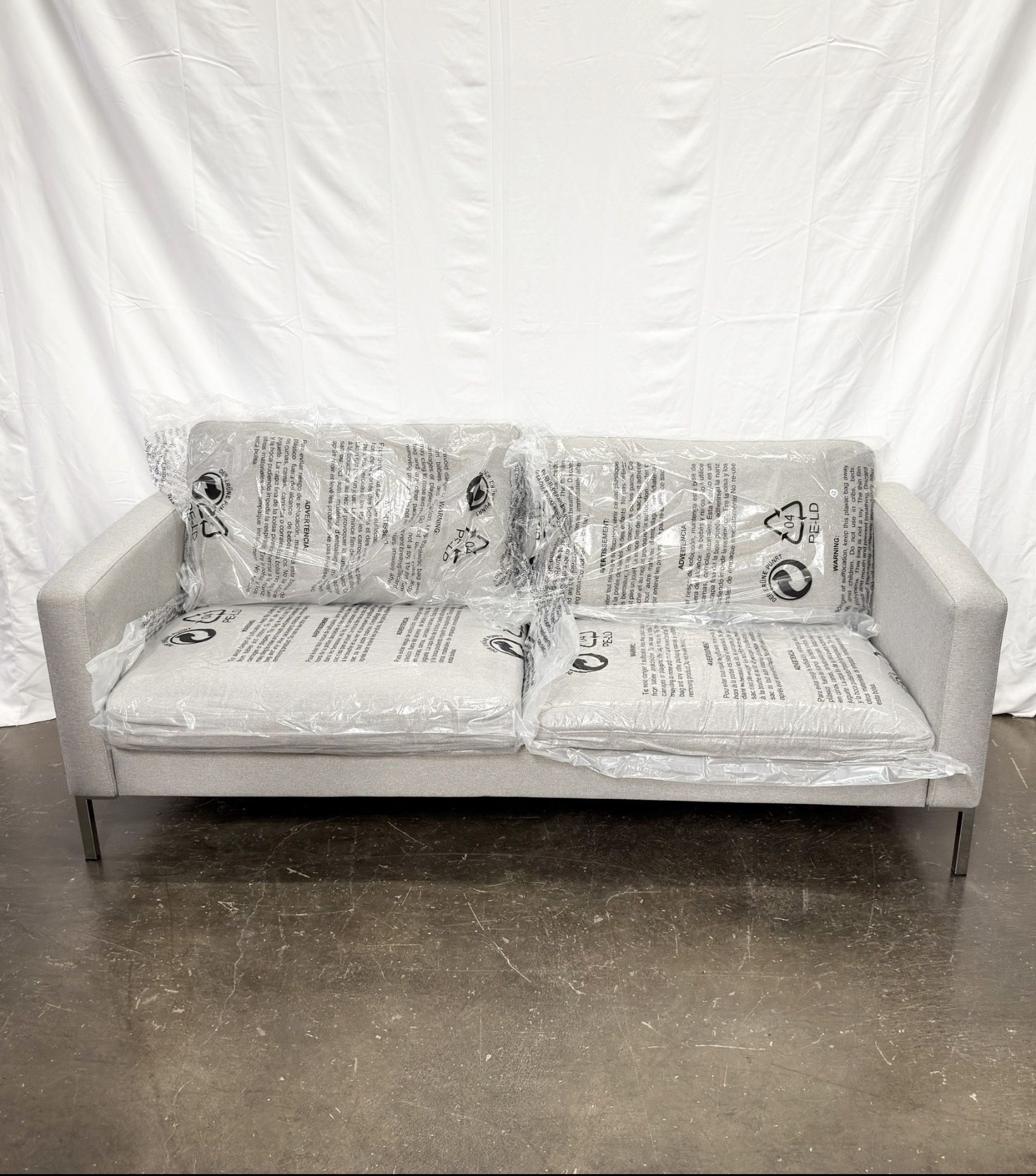 Modern Sofa with Metal Legs, Gray *Free Delivery*