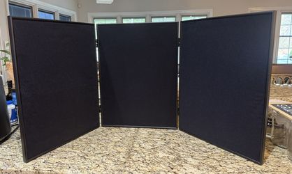 NEW Presentation Board 3 PanelTrifold Black W Case