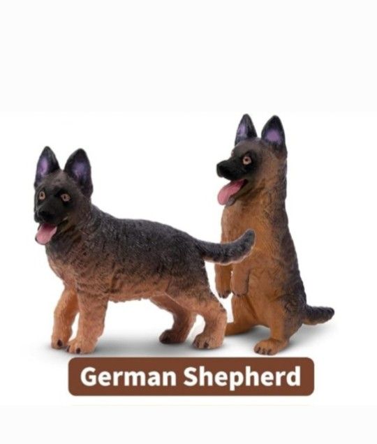 (Lot Of 2) New Sealed 2" Assorted German Shepherd Detailed Realistic Action Figures Eyscota Brand. Waterproof, odorless, BPA Free, hand drawn & realis