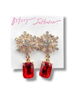 Betsey Johnson Snowflake Earrings