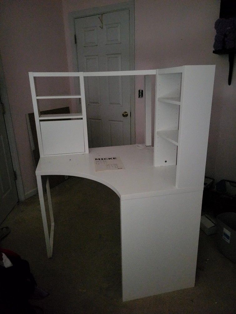 White Corner IKEA desk