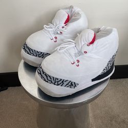 White Cement 3s House Slip On Pillow Shoes