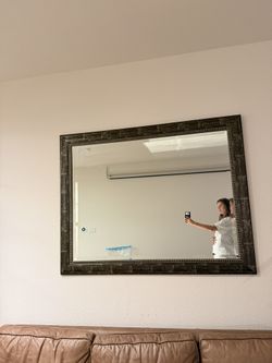 Large Decorative Wall Mirror – Rustic Frame – Excellent Condition. $100 Or Best Offer 