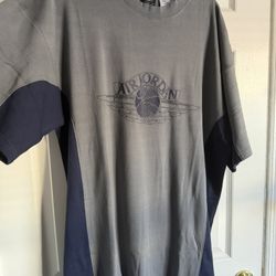 NEW W TAGS 2003 Air Jordan Embroidered Wings Logo Heavy Shirt L Mens Grey/Blue - never worn