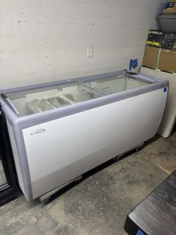 70 in. 20 cu. ft. Manual Defrost Gelato Dipping Cabinet Display Chest Freezer with Sliding Glass