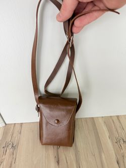 Vintage Small Brown Leather Crossbody Pouch