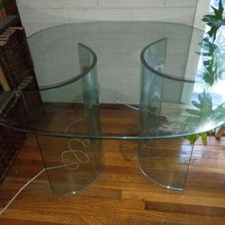 Classy Glass Table with Semi-Circle Legs