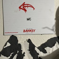 Original Banksy Sign For Restroom
