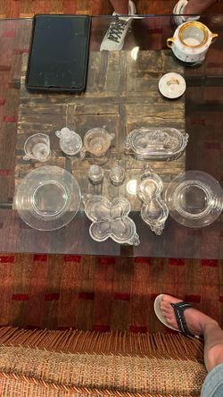 Large Set Vintage MCM Duncan Miller Teardrop Glass Set