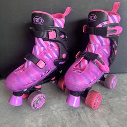 Girls Pink Roller Skates With Blades