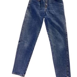 Vtg 80s 90s Calvin Klein Jeans Women’s 5/6 Blue High Rise Tapered Leg Mom Denim