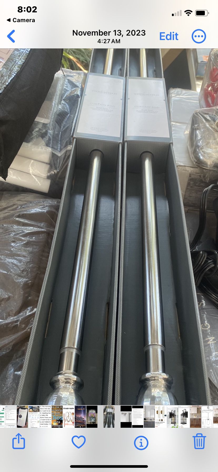 2 New Curtain Rods In Box(extend From 36”-66”)
