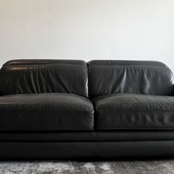 Genuine Leather Upholstered Sofa (used) 