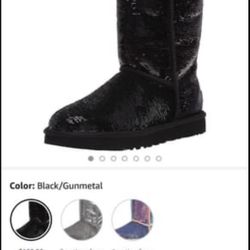 UGG Women's Classic Short Cosmos Sequin Boot. Size 8.