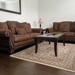 Sofa Set With Carpet And Set Of 3 Lamps