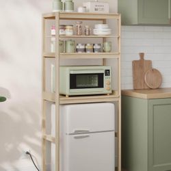 2 Colors:  HOME Kitchen Bakers Rack with Power Outlet 