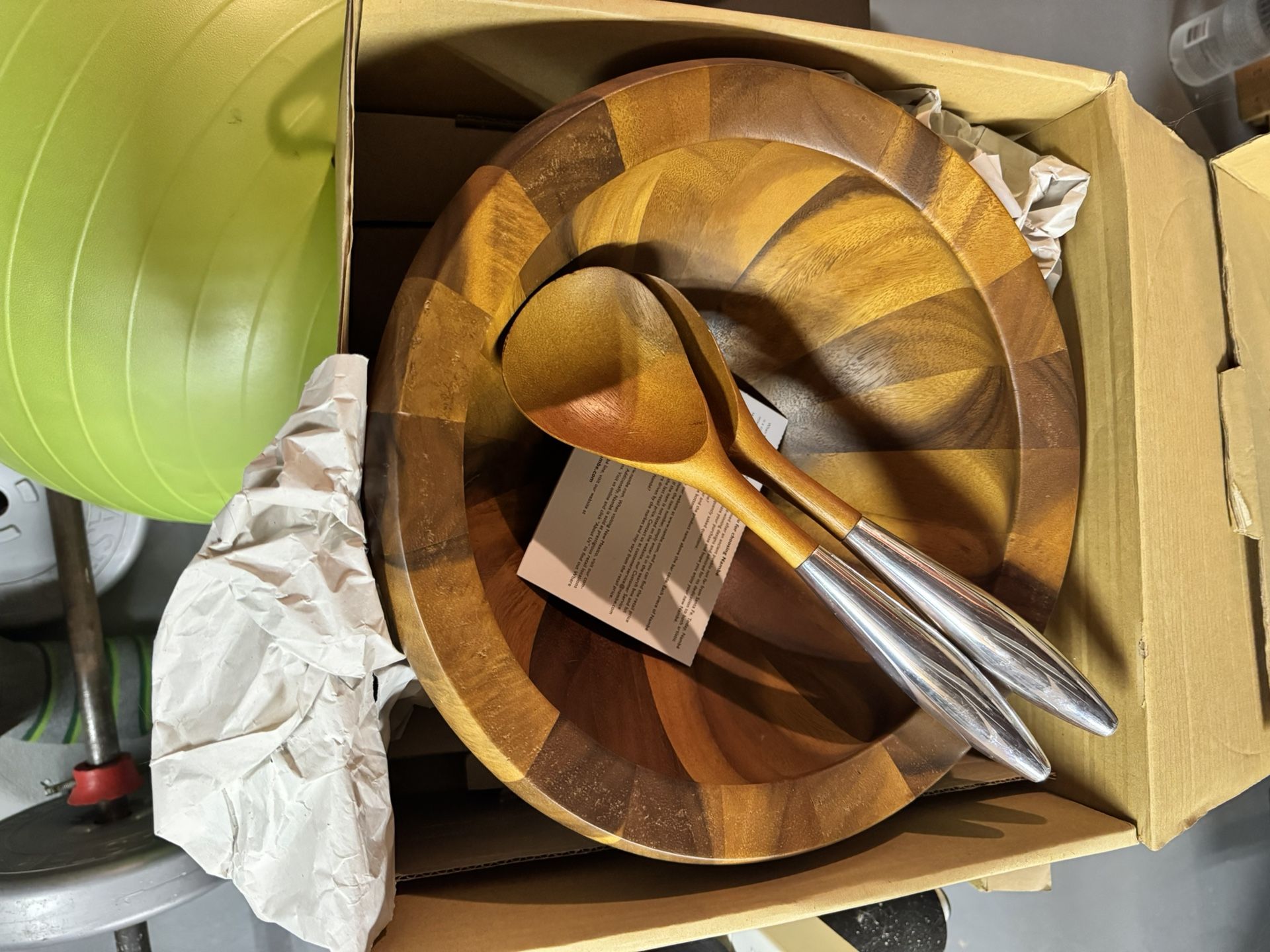 Nambe Wooden Salad Bowl - New