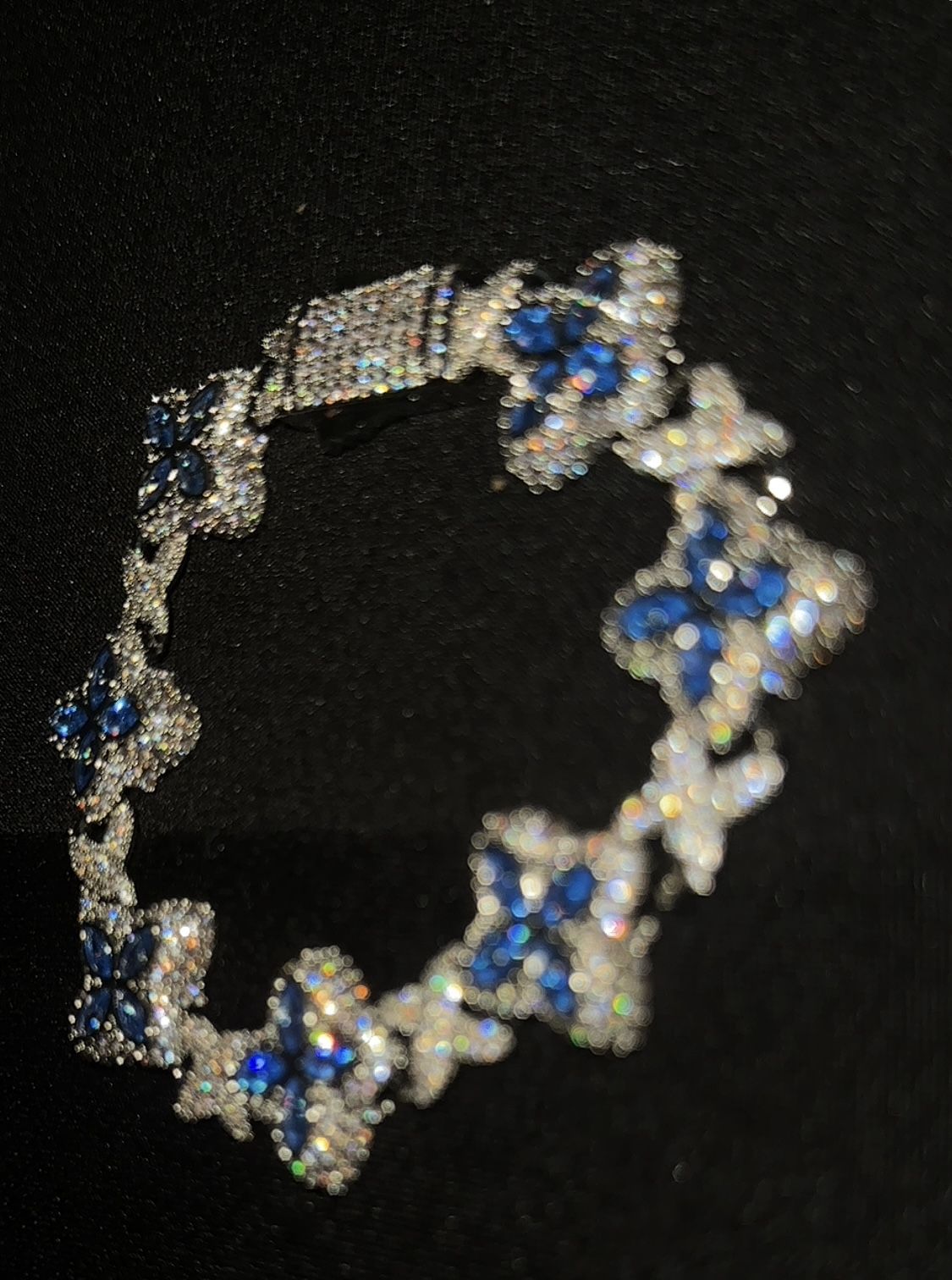 18 k Gold Plated Blue Clover Bracelet