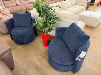 Thomasville Navy Swivel Chairs