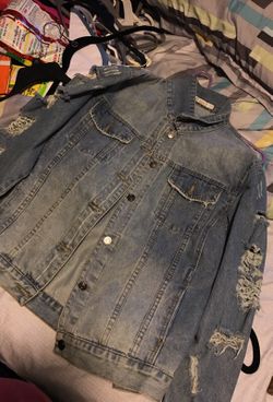 Vintage jean ripped jacket