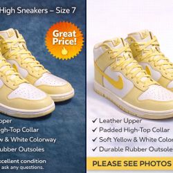 Nike Dunk High Sneakers – Size 7 