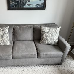Dark Gray Living Room Couch With Pillows