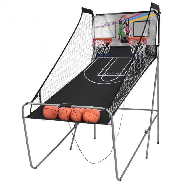 Indoor Basketball Arcade Game Double Electronic Hoops shot 2 Player W/ 4 Balls
