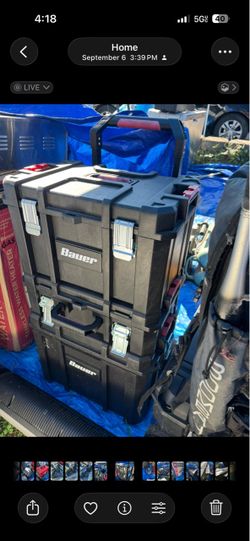 Bauer Modular Rolling Tool Box Storage System – 2 Piece Stackable Set
