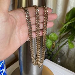 Mens   Adults   Miami Cuban Link Chain   Gold Color   33  Inch Long 