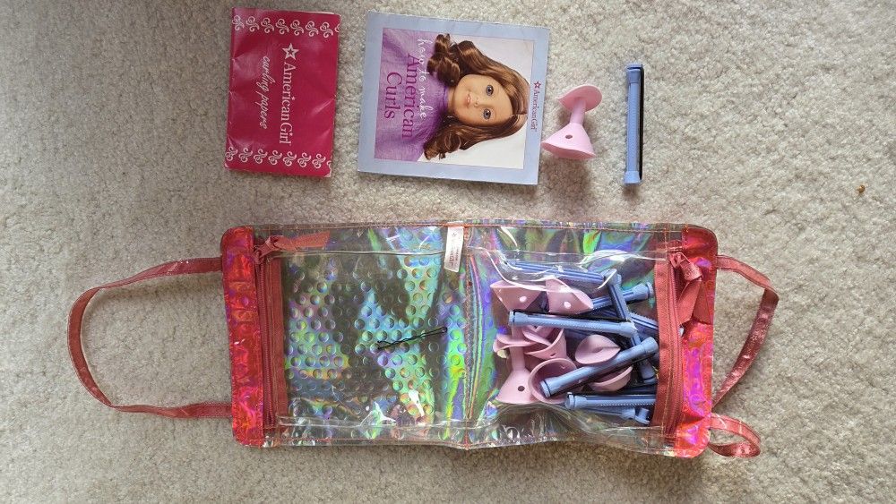 American Girl Doll Hair Curler Set w/Curling Papers and Instruction Book, Price OBO