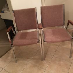 2  Metal Chair . Long 18 Inches , Width 16”, Height 17 Inches 1/2”