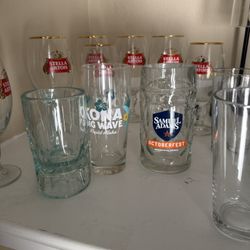 Assorted Beer Mugs/Stella glasses 