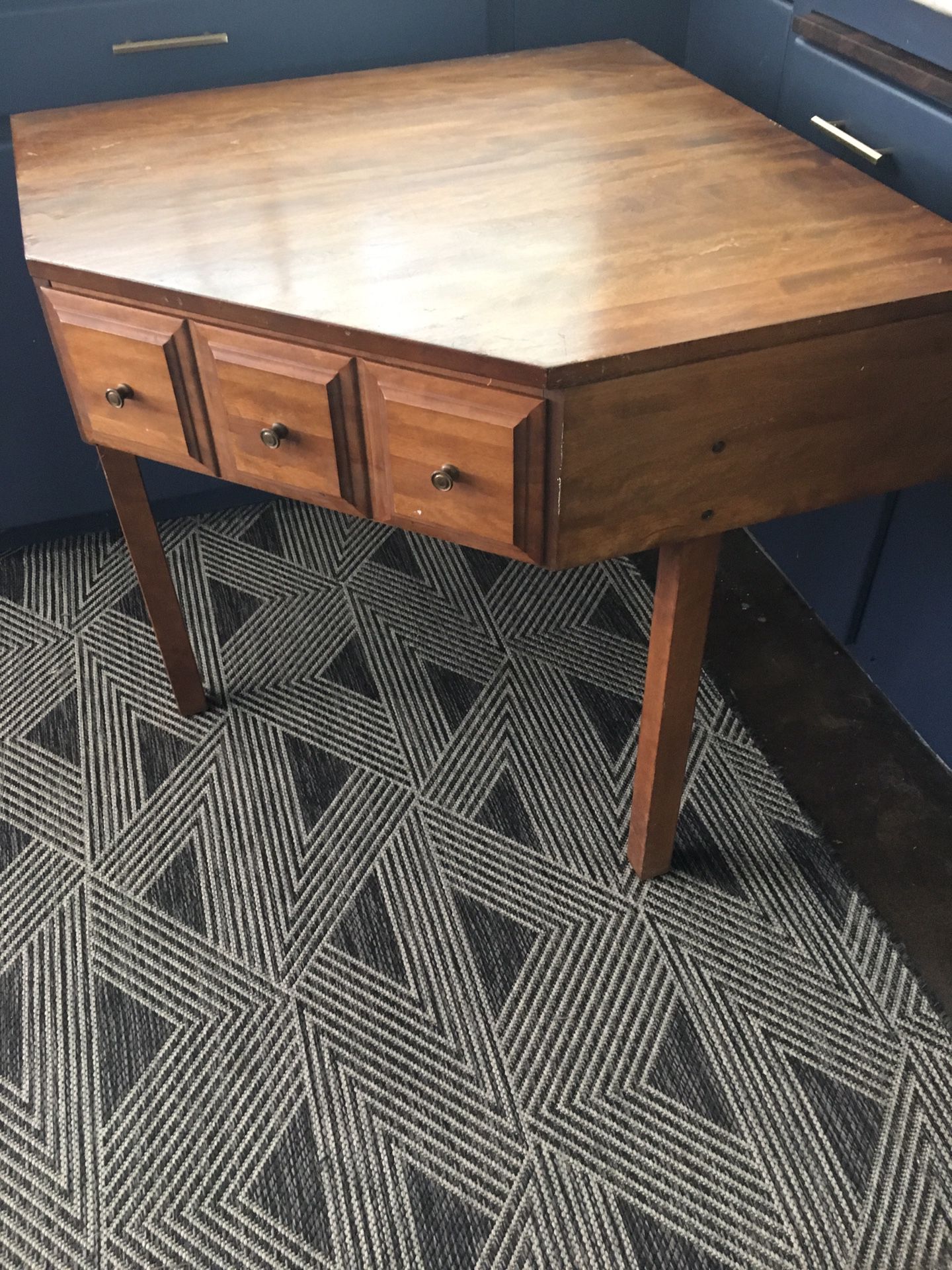 Corner table desk Craftsman style vintage