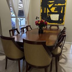 Oak Large Dinning Table Set - 10 seats (Price Negotiable)