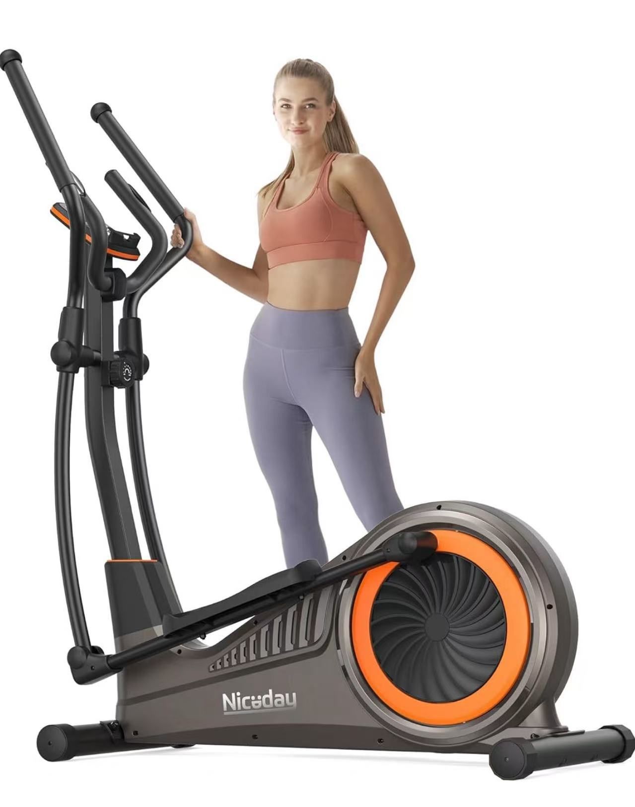 Niceday Elliptical Machine, Elliptical Exercise Machine for Home with Hyper-Quiet Magnetic Driving System, Elliptical Trainer with 15.5IN-20IN Stride,