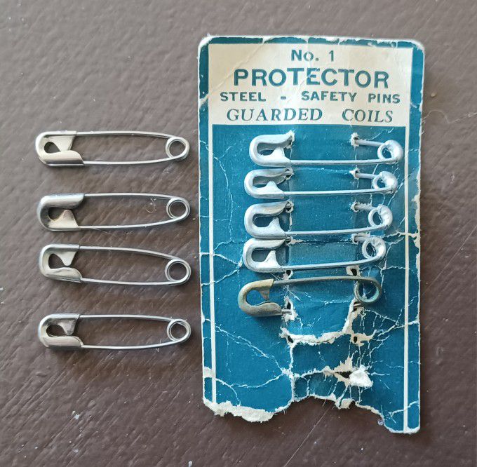 Vintage No. 1 Protector Steel Safety Pins Guarded Coils.