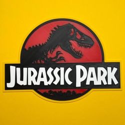 3D Printed Jurassic Park Sign – Dinosaur Movie Room Decor