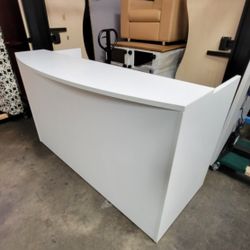 White Receptionist Office Desk