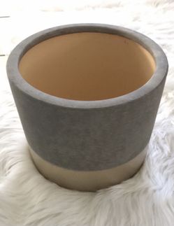 Gray And Gold Planter 9” X 10”