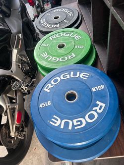 Rogue Bumper Plates Set – 10, 25, 45 LB