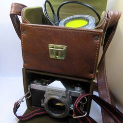 Nikkormat FT 35mm SLR film camera, lenses and case --For Parts--