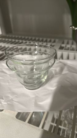 Clear Glass Mixing Bowls Set of 2