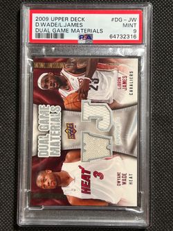 LeBron James / Dwyane Wade 2009 Upper Deck Game Materials Dual  PSA 9 MINT