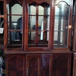 Dark mahogany China display unit