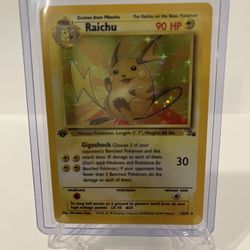 raichu holographic card 2002 Pokemon Legendary Collection Reverse Holo #7/110 Dark Raichu PSA 8