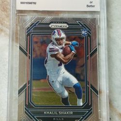 NFL 2022 Panini Prizm Buffalo Bills Khalil Shakir Rookie Card RC Graded 10 Mint 