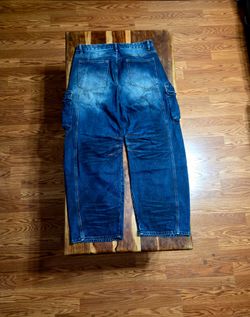 YoungLA Men's Dark Blue Cargo Jeans