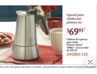 Cafetera Para Estufa Princes House 